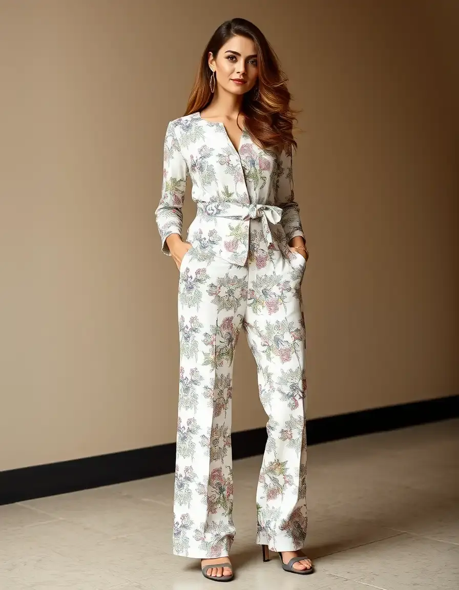Printed Formal Pants con patrones