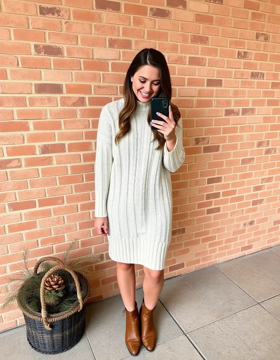 Knit sweater dress casual y acogedor
