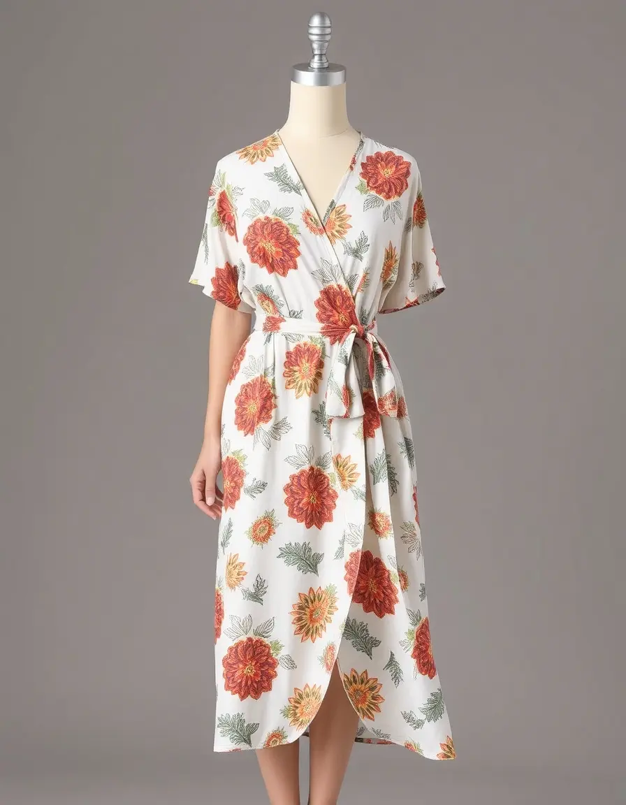 Wrap dress casual estampado