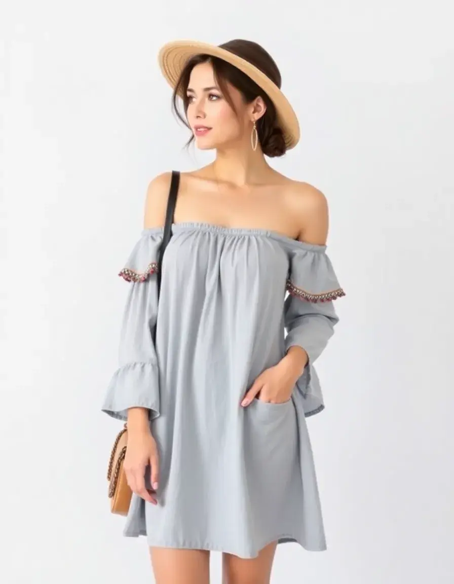 Off-shoulder boho dress
