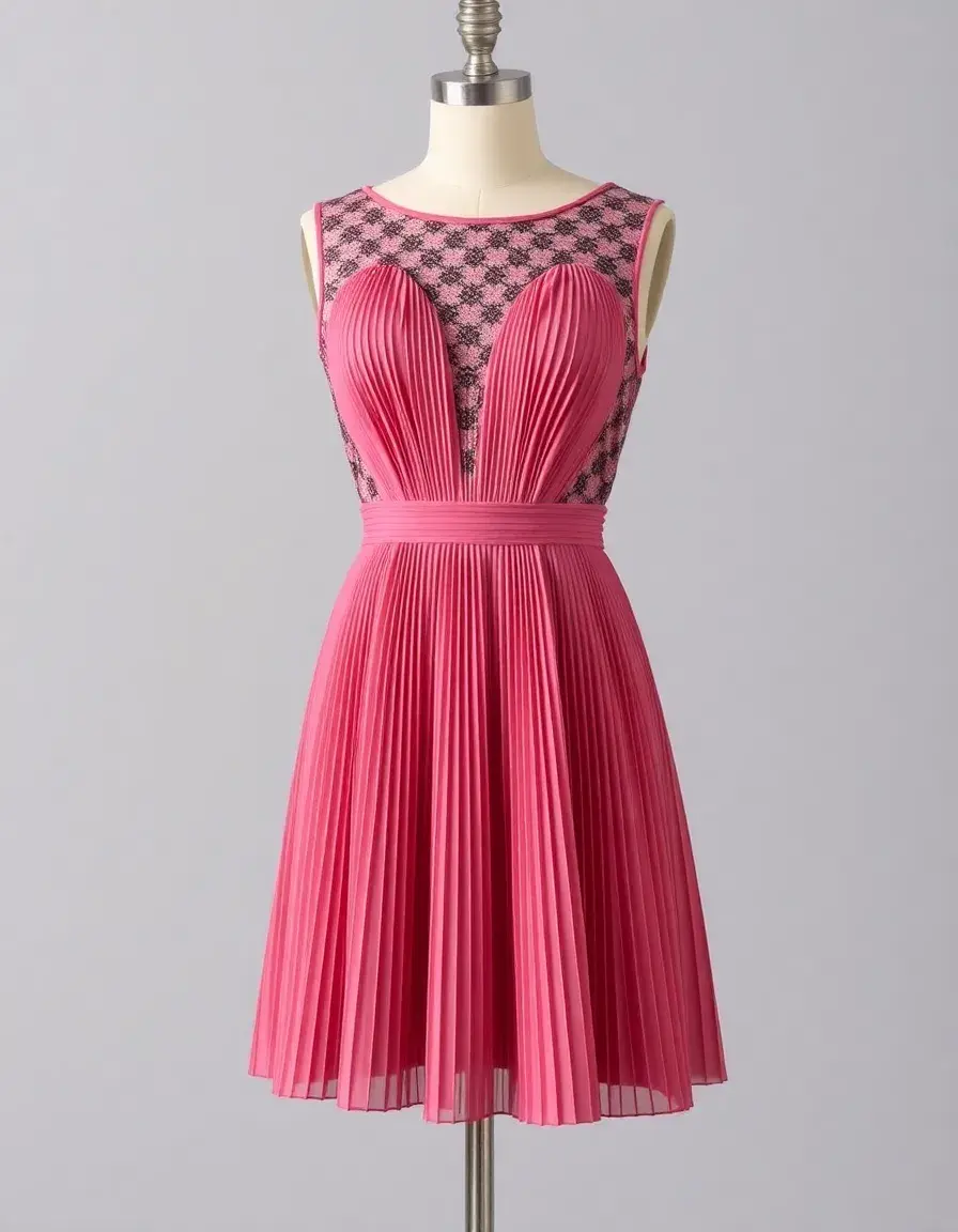 Vestido mini plisado boda
