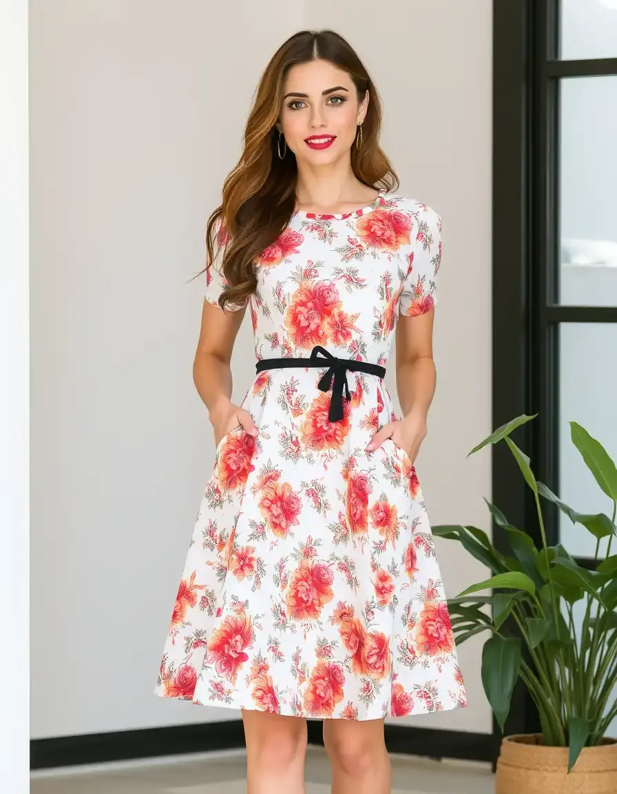 A-Line Mini Dress estampado floral