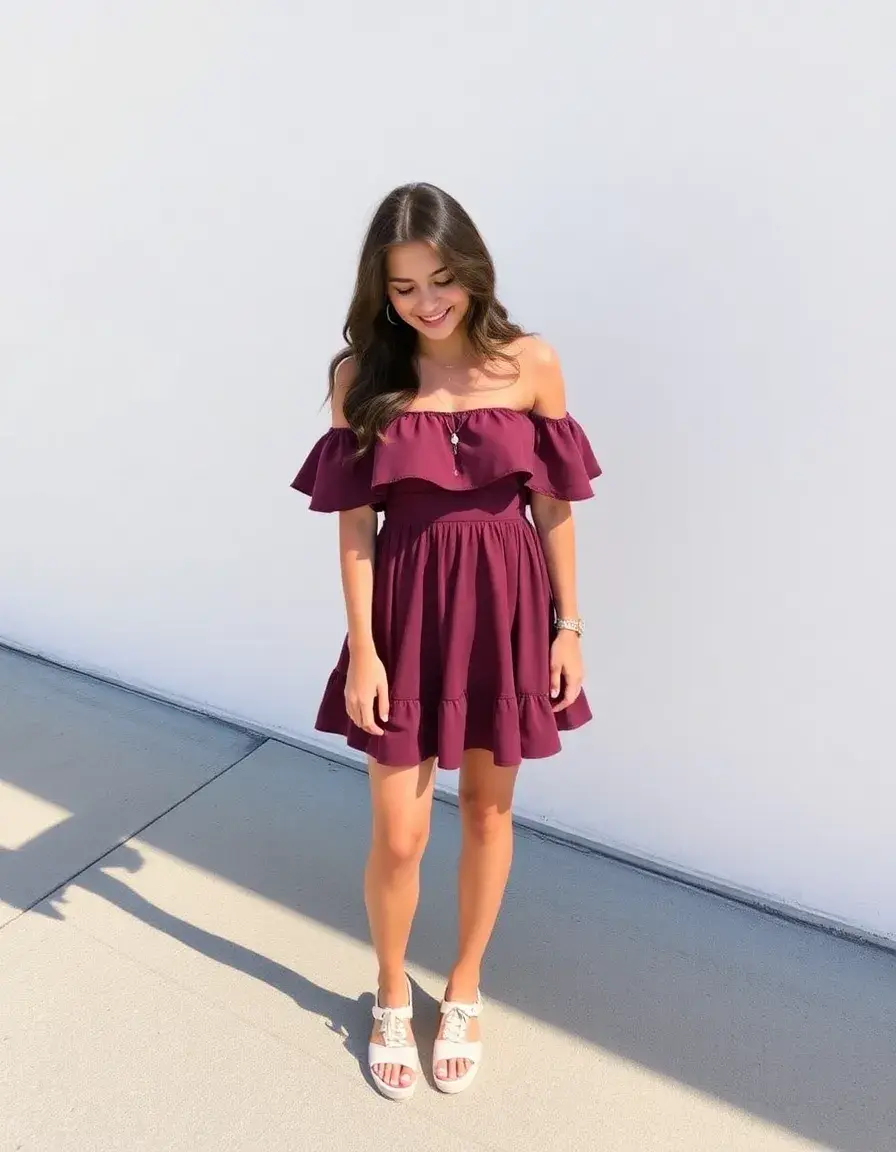 Ruffle Short Dress con volantes