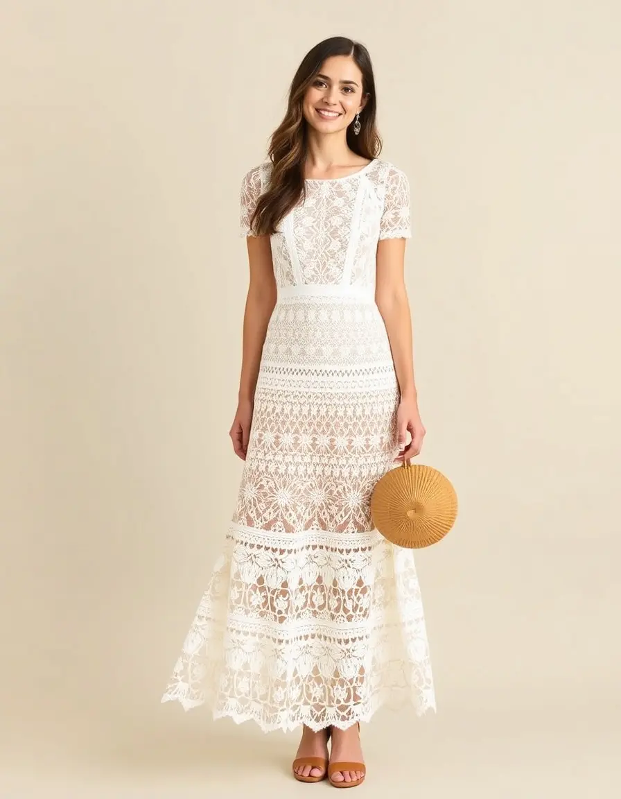 Vestido midi crochet con patrones