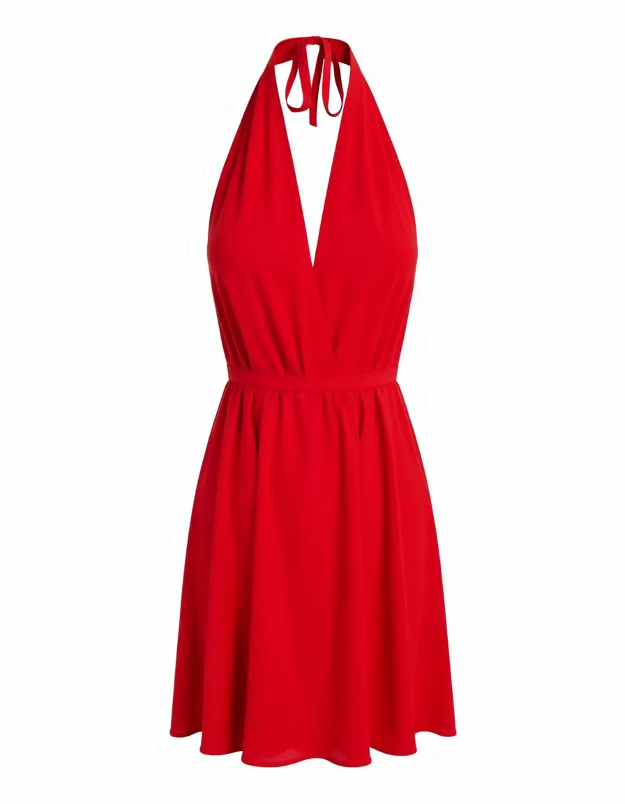 Halter mini cocktail dress rojo