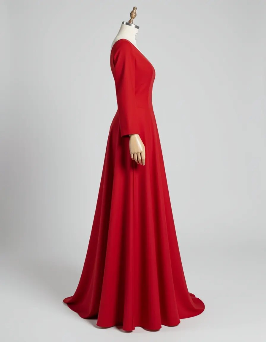 Vestido graduacion corte A en color rojo