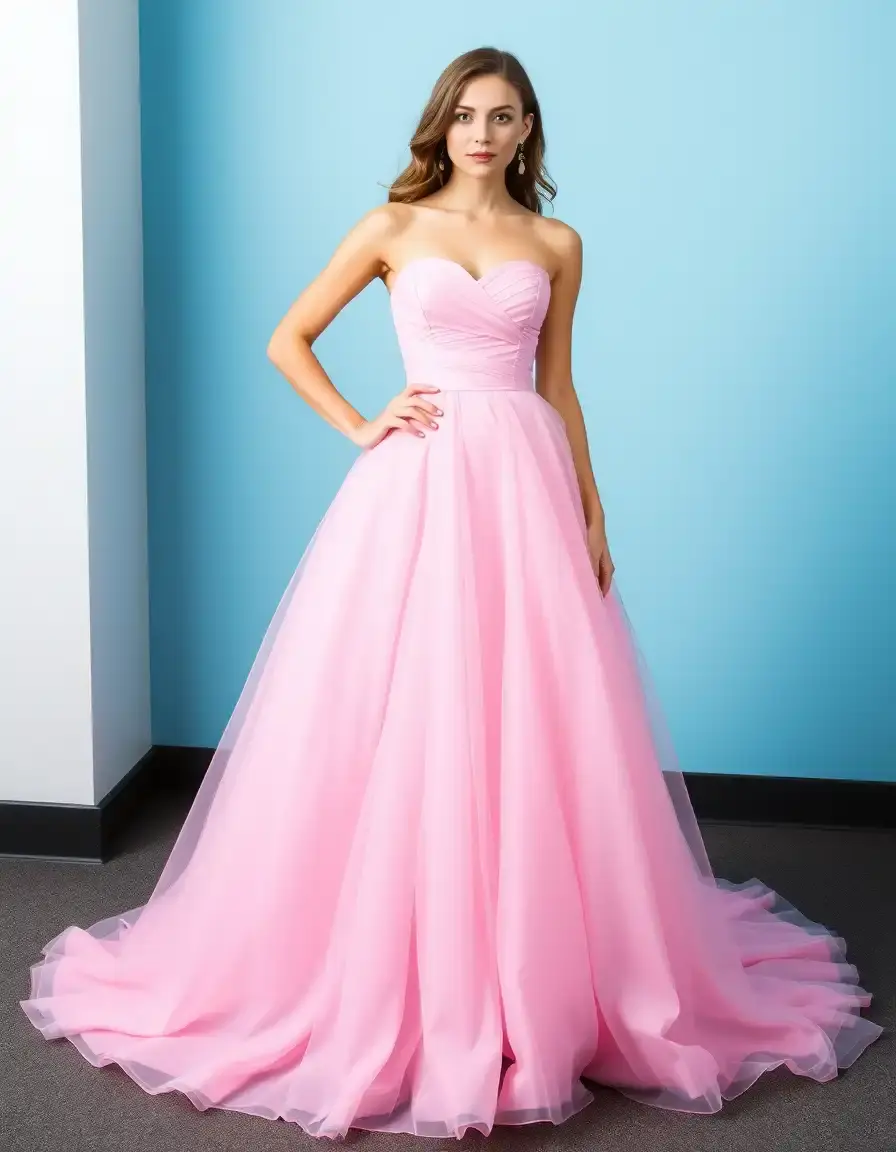 Vestido graduacion rosa strapless