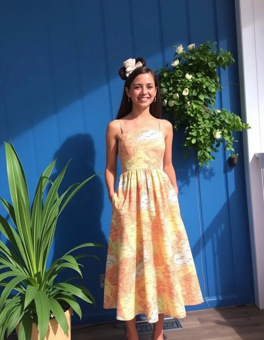 Vestido de verano con estampado de mapas