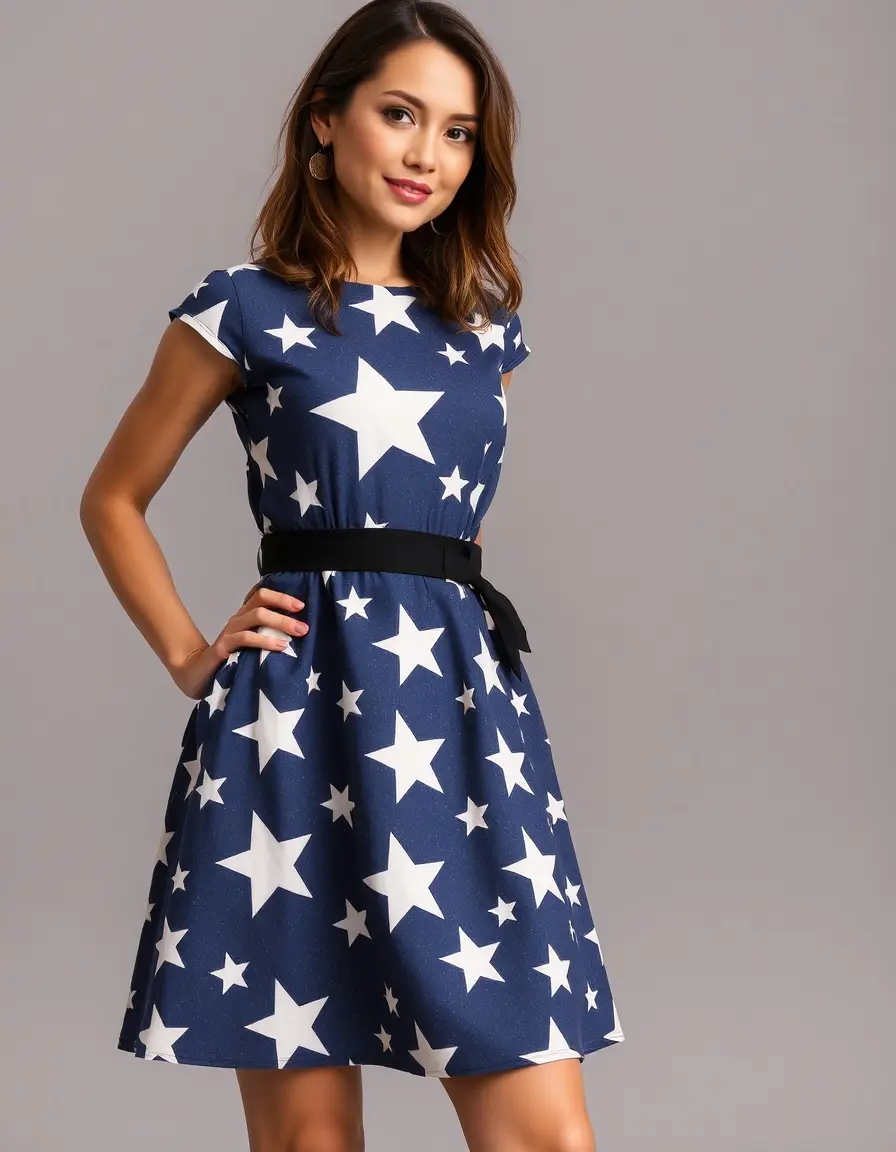 Vestido con estampado de estrellas estilo Dora