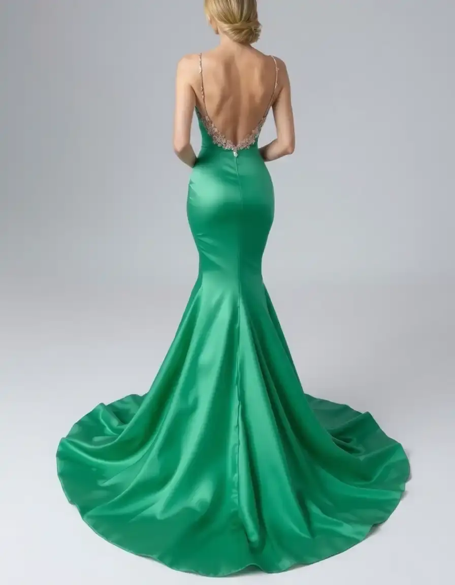 Vestido corte sirena espalda descubierta elegante