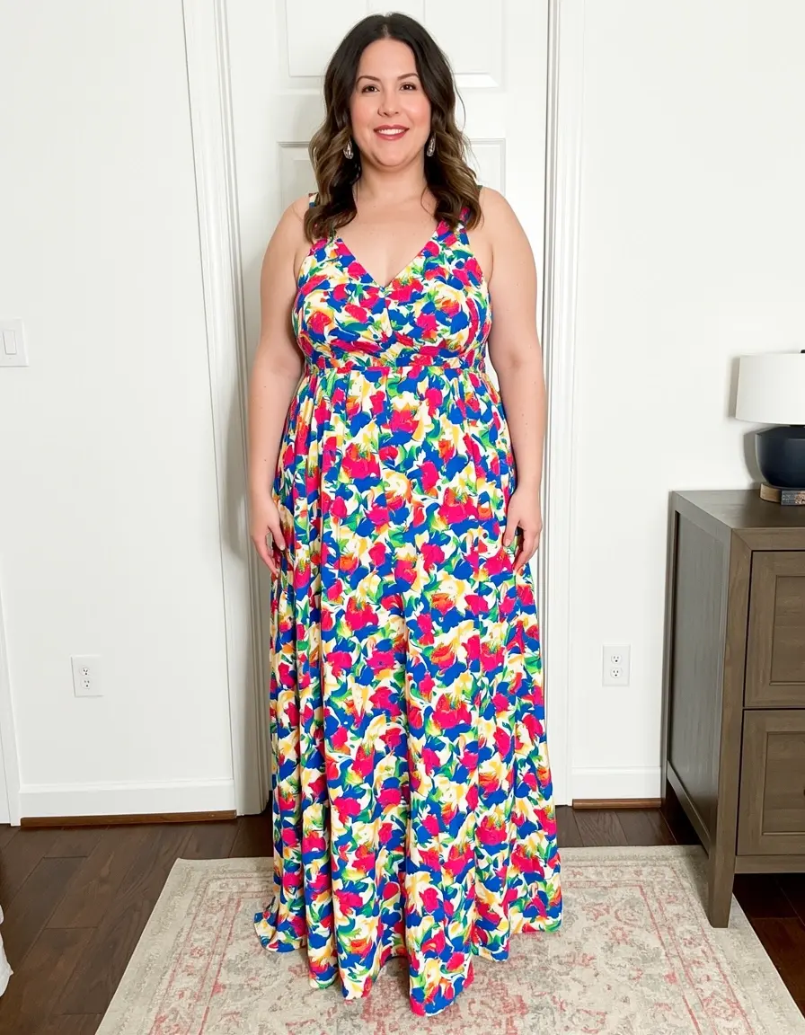 Floral Printed Maxi Dress colorido y elegante