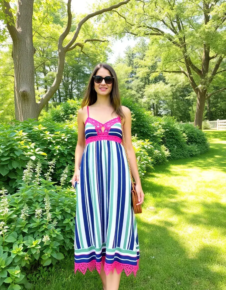 Striped printed sundress para verano