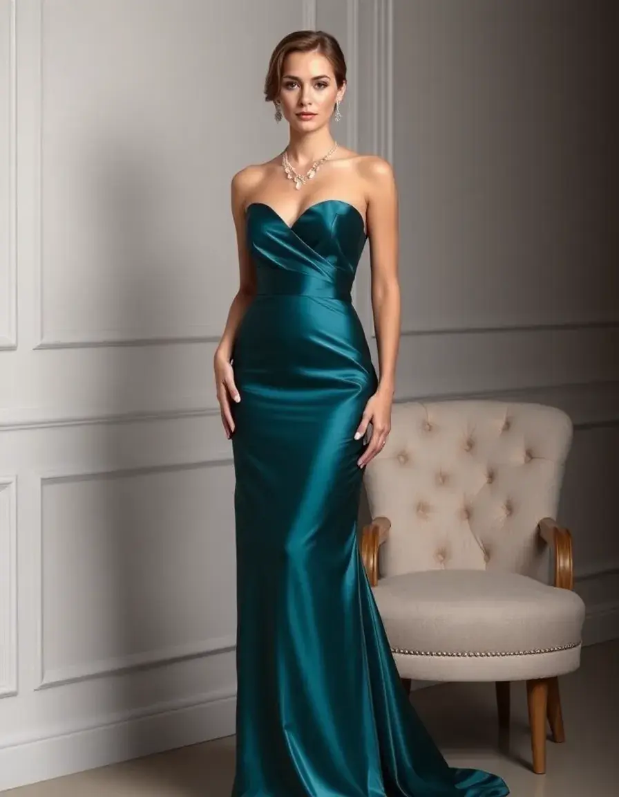 Vestido de satén para cóctel de otoño