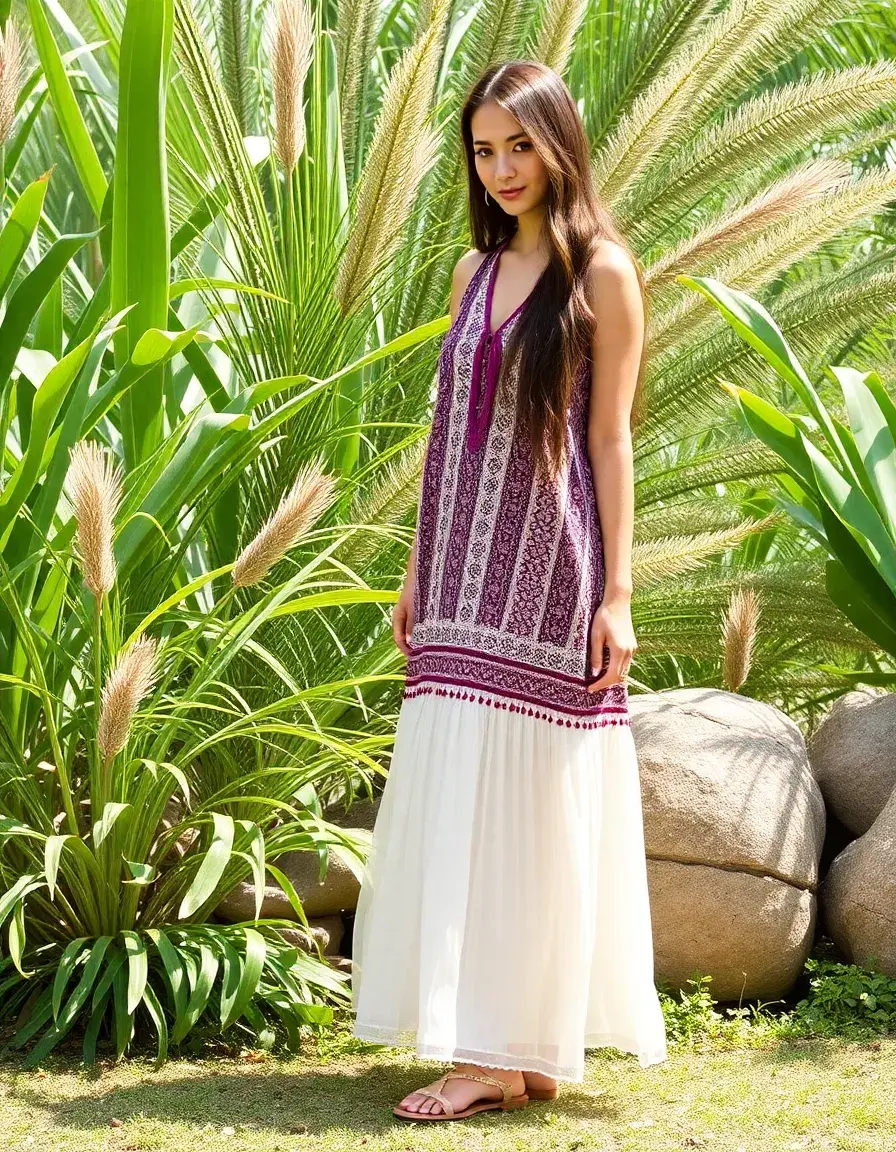 Vestido largo boho para boda otoño