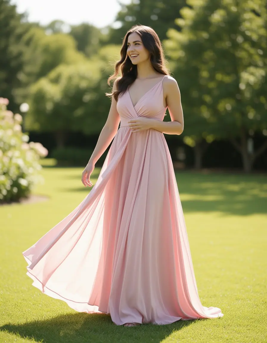 Flowing Long Chiffon - Vestido largo de gasa