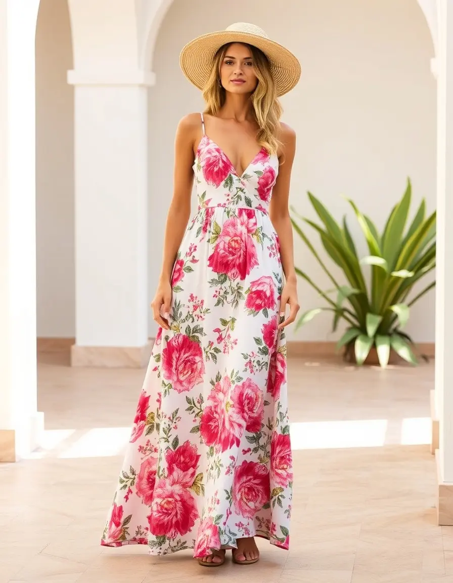 Floral Long Maxi - Vestido floral largo para invitada