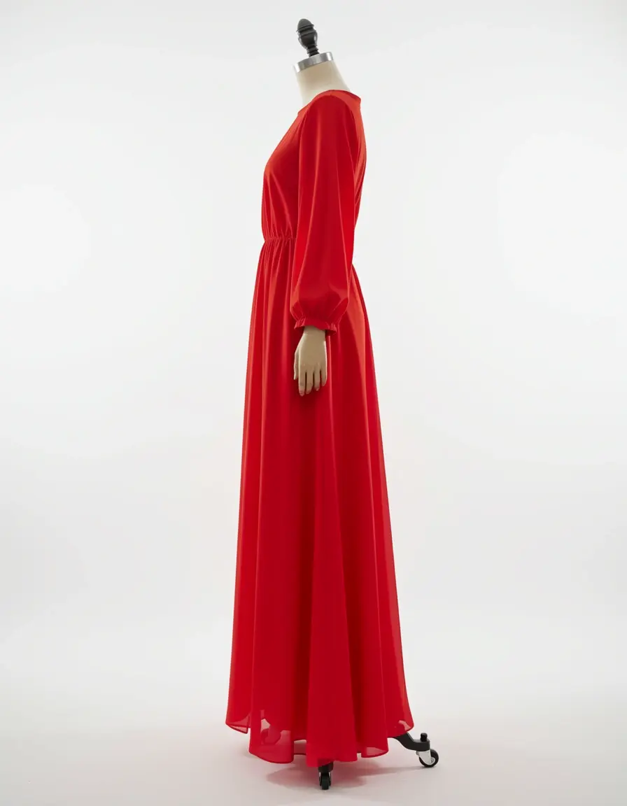 Red Maxi Dress fluido