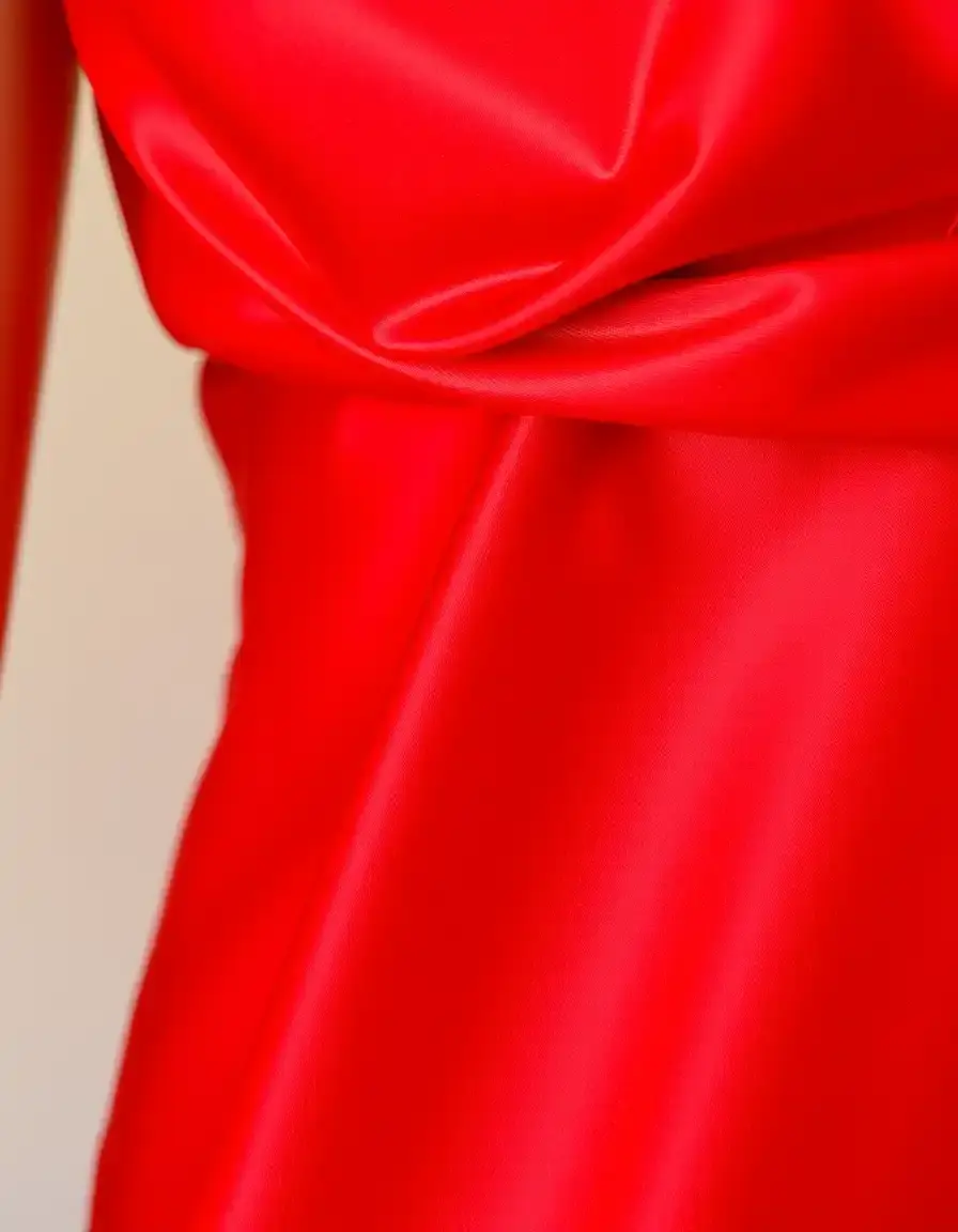 Red Satin Dress de satén brillante
