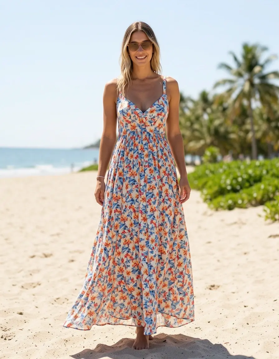 Vestido largo vaporoso verano