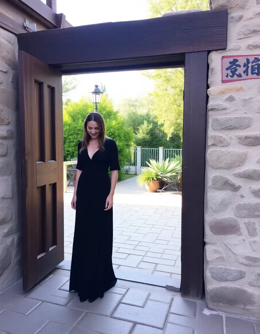 Vestido negro largo cruzado wrap