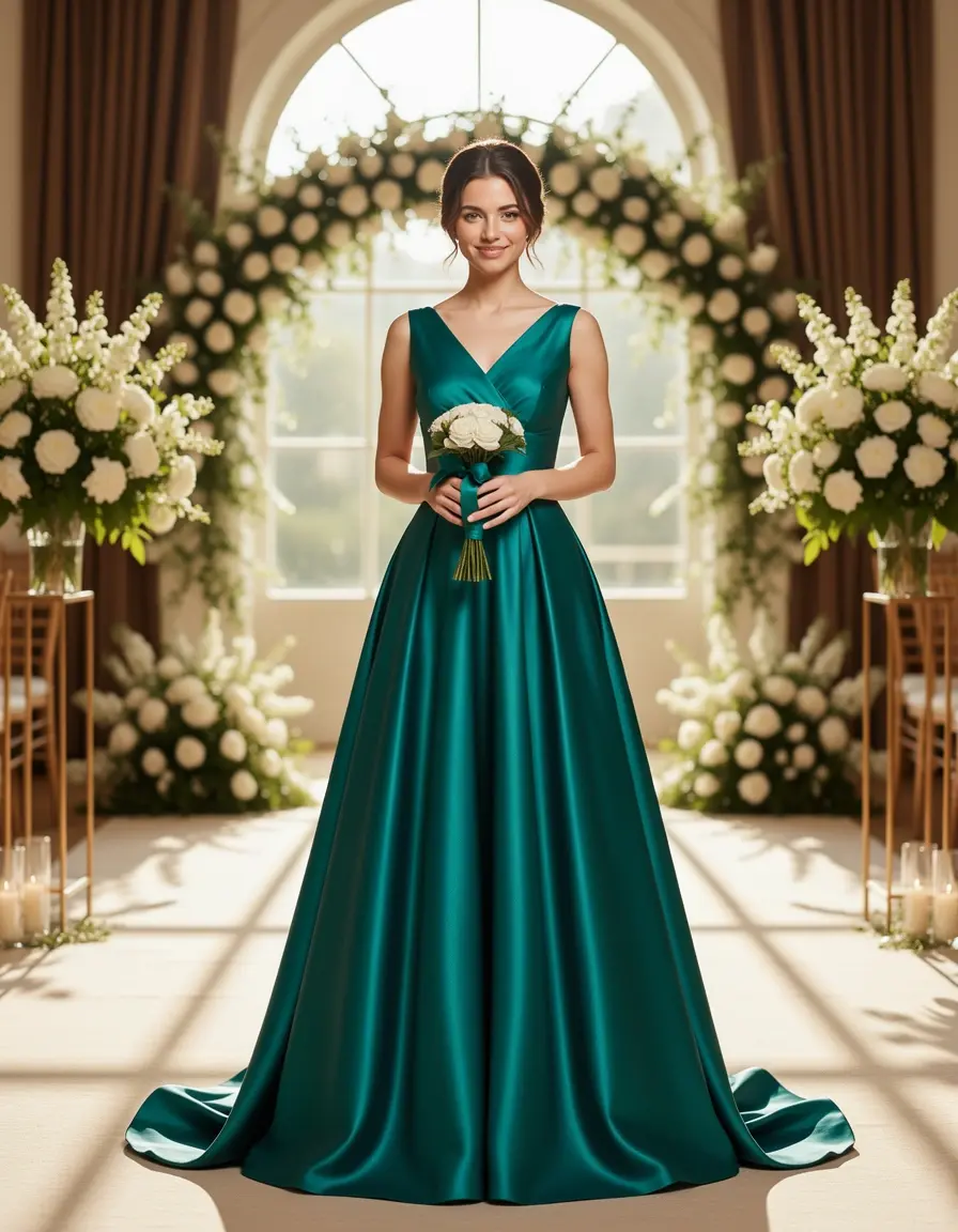 Vestido de satén elegante para niña