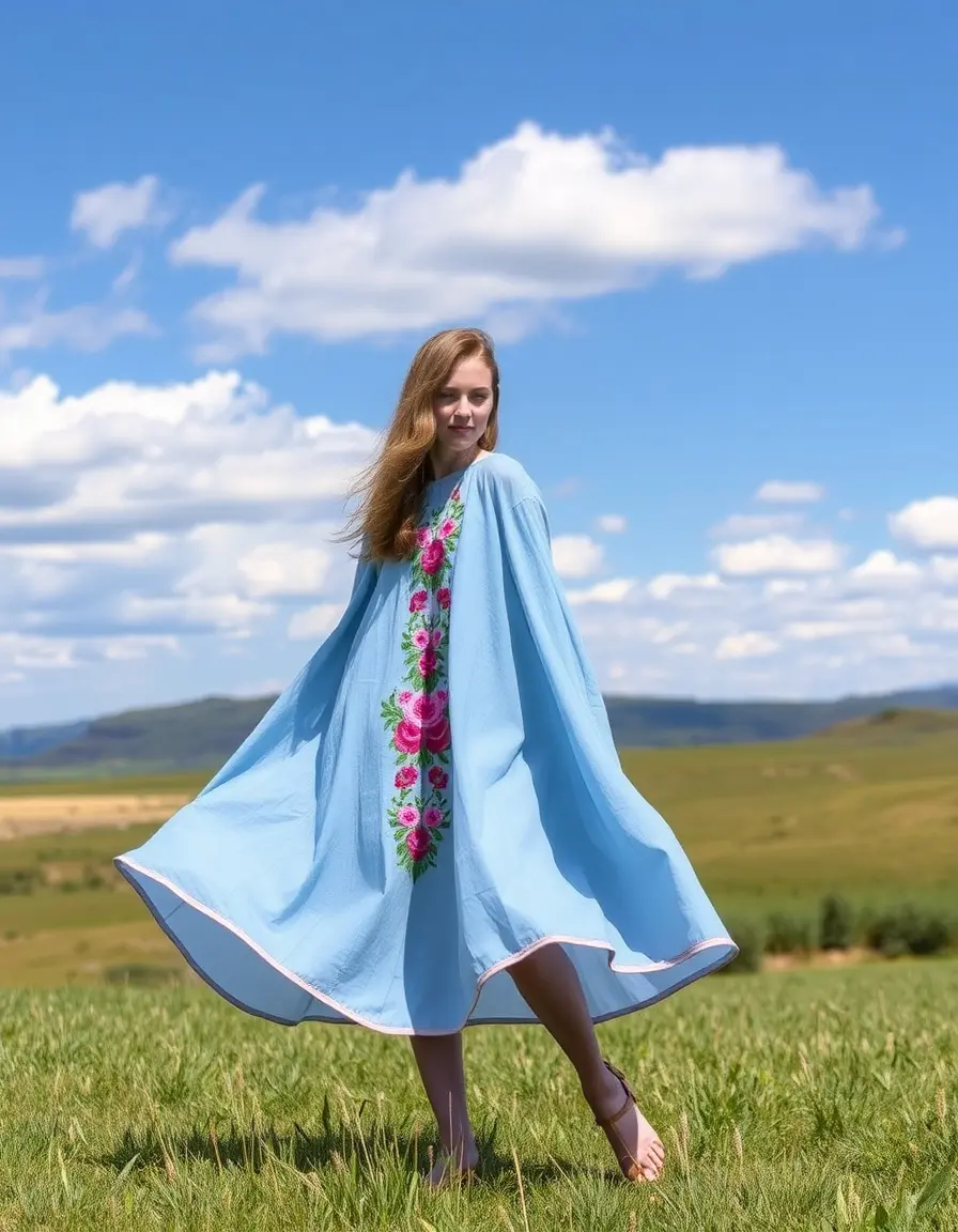 Vestido bordado para niña ceremonia