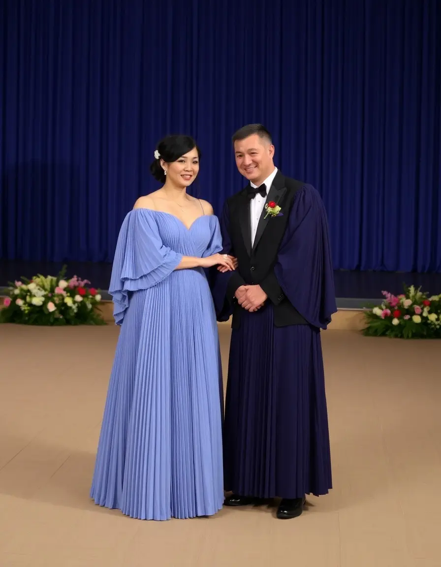 Vestido plisado para ceremonia