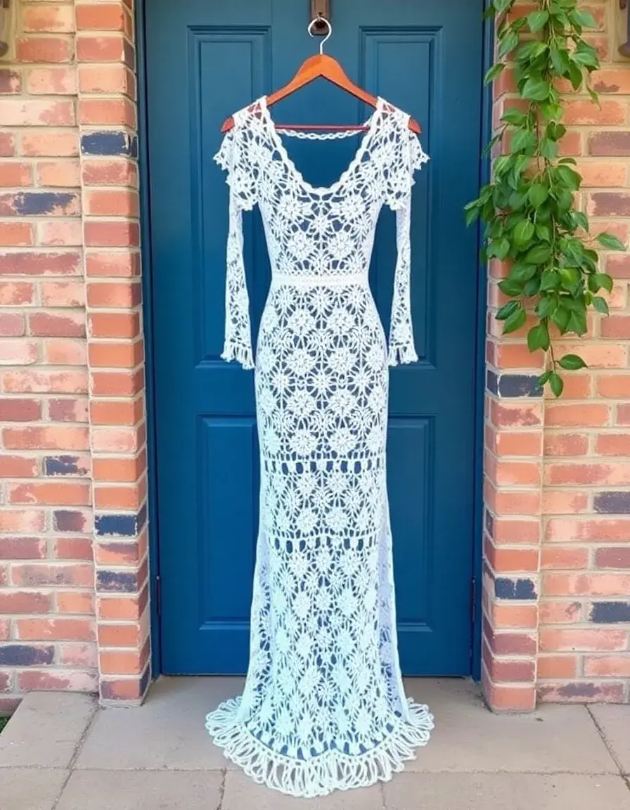 Vestido de novia boho de crochet