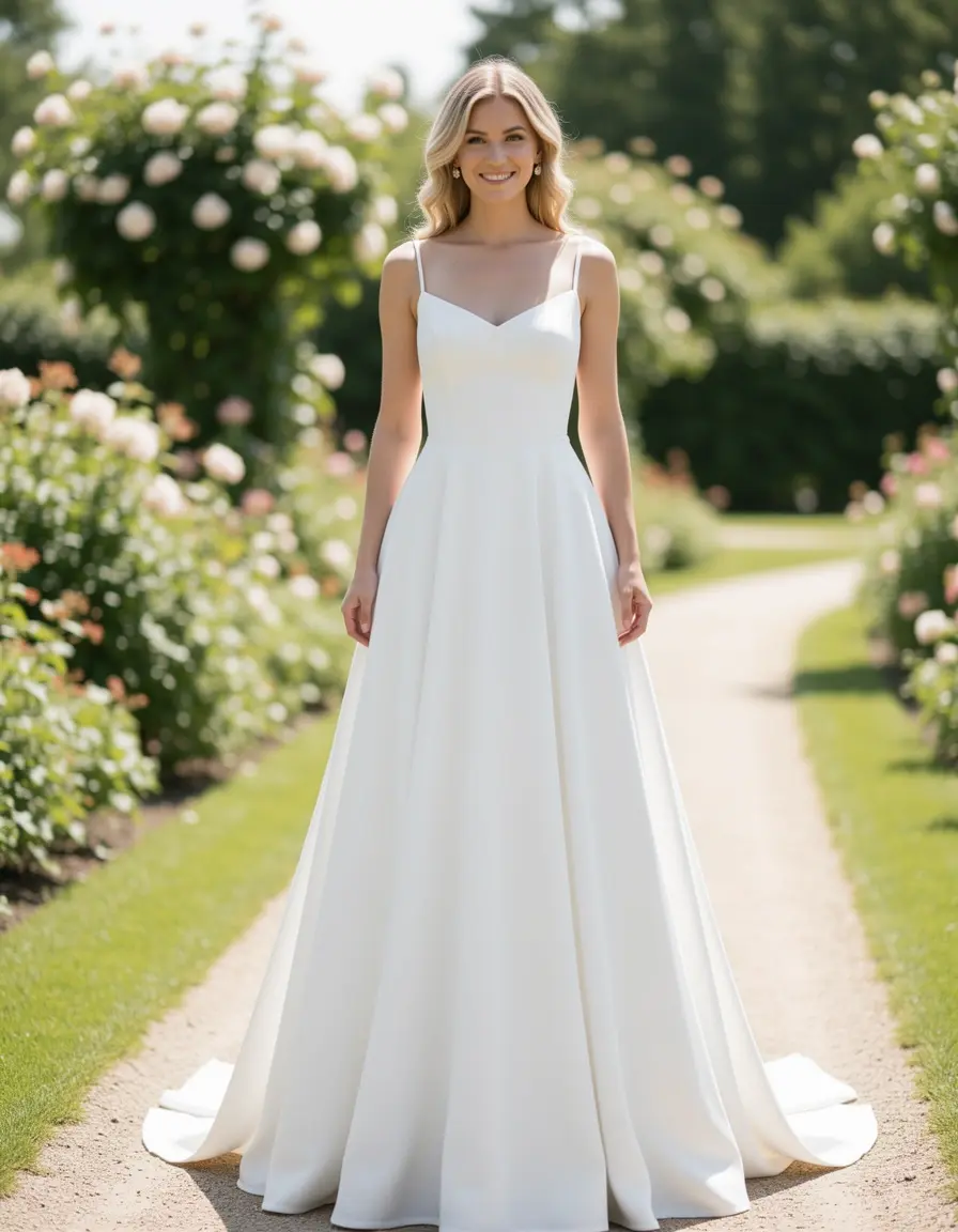 Simple A-Line Novia - Vestido novia corte A sencillo