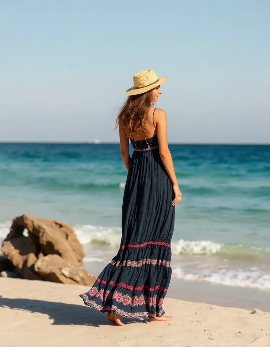 Boho long playa dress para mujer
