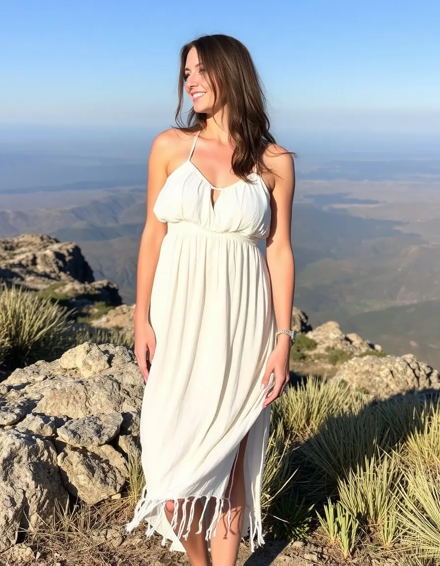 Vestido largo blanco cuello halter