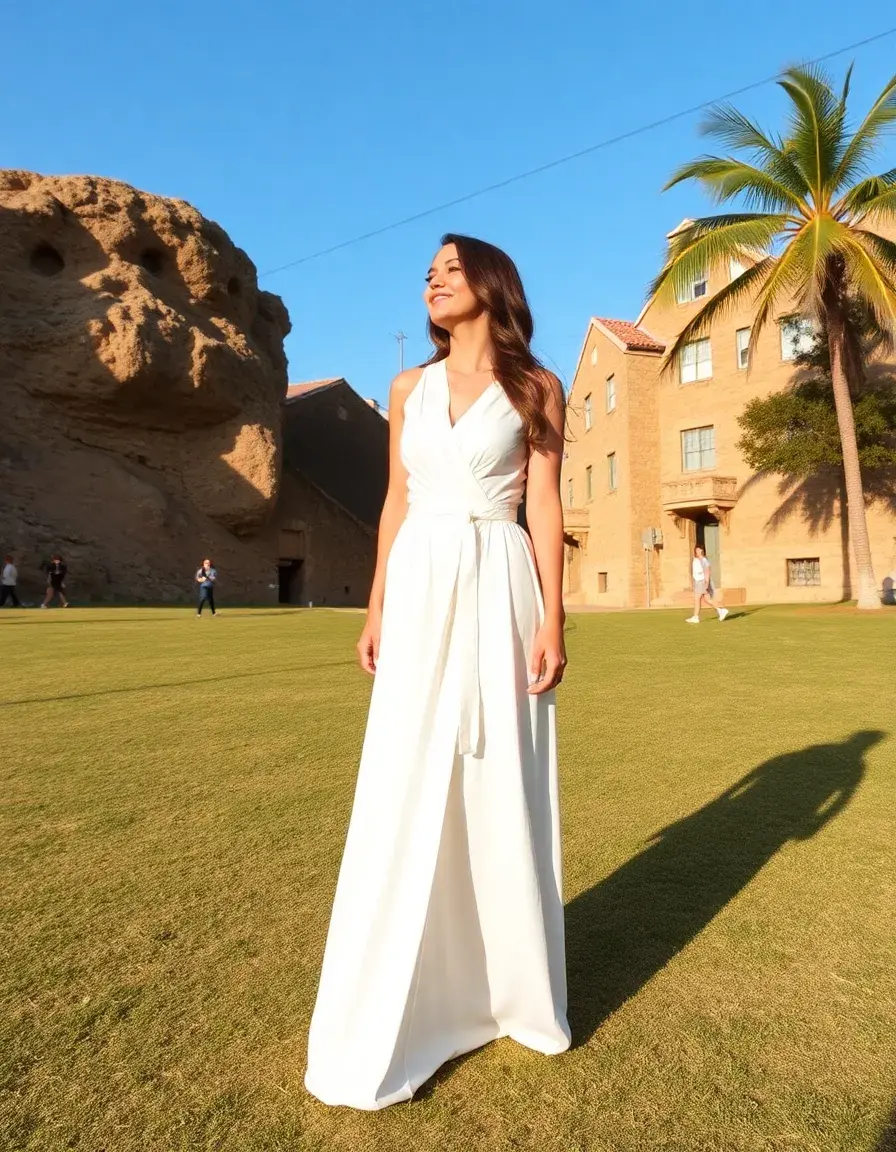 Vestido blanco largo tipo cruzado