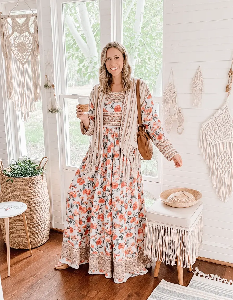 Vestido Maxi Floral Boho Chic