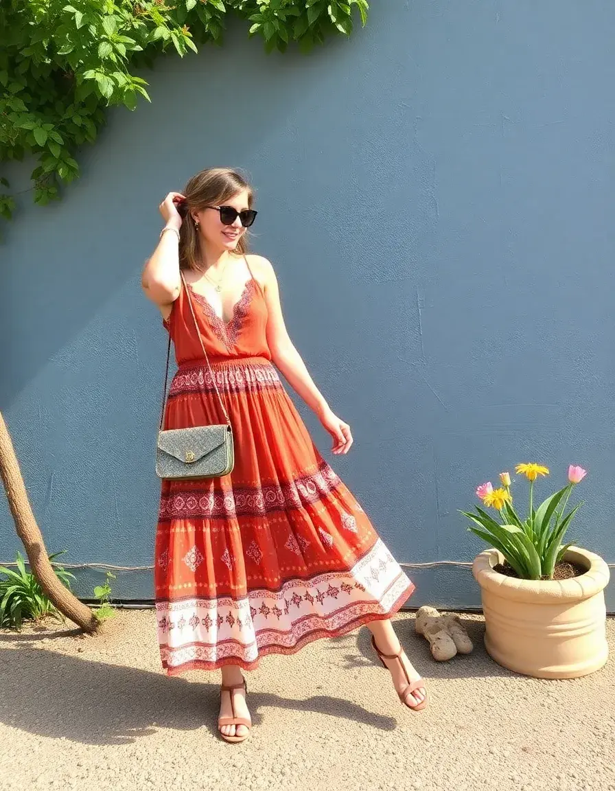 Vestido Midi por Capas Boho Chic