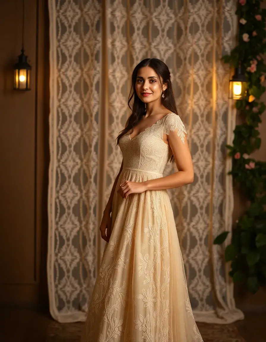 Vestido de encaje para fiesta de año nuevo