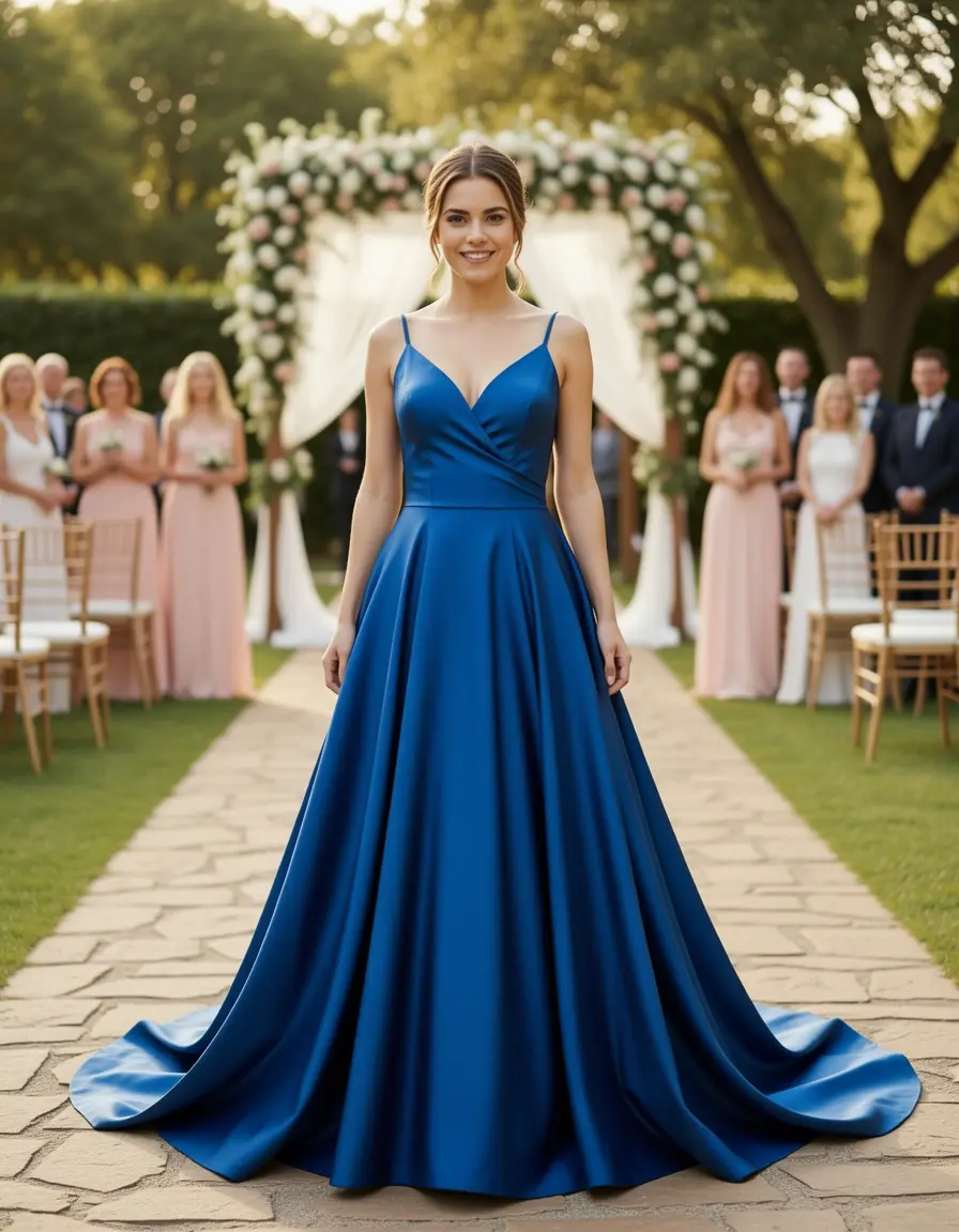 Vestido de satén elegante para ceremonia niña