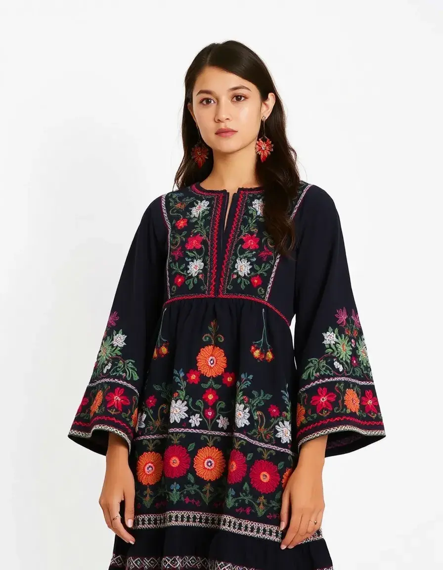 Vestido bordado para niña eventos