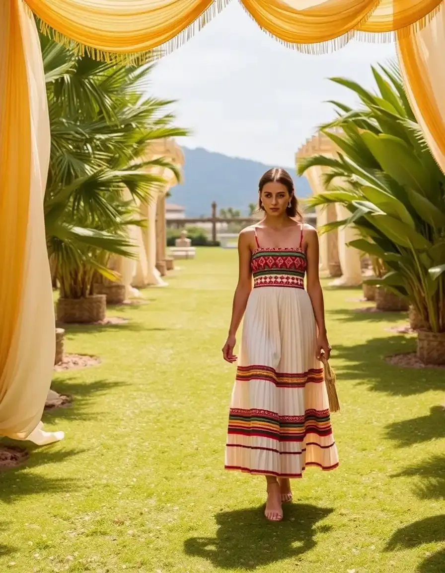 Vestido plisado midi para niña