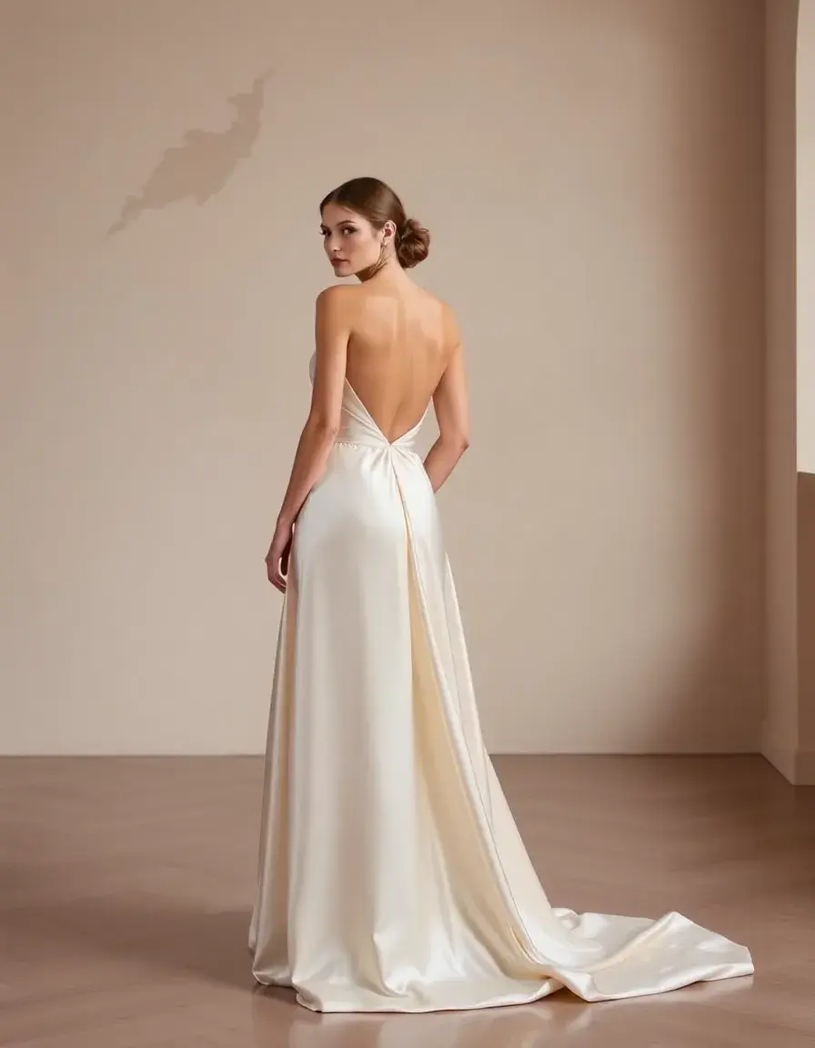 Satin midi dama de honor