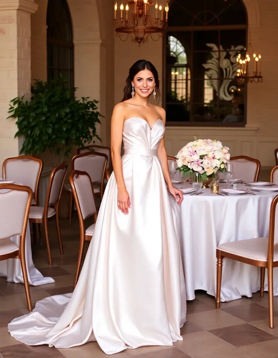 Vestido de satén maxi para boda