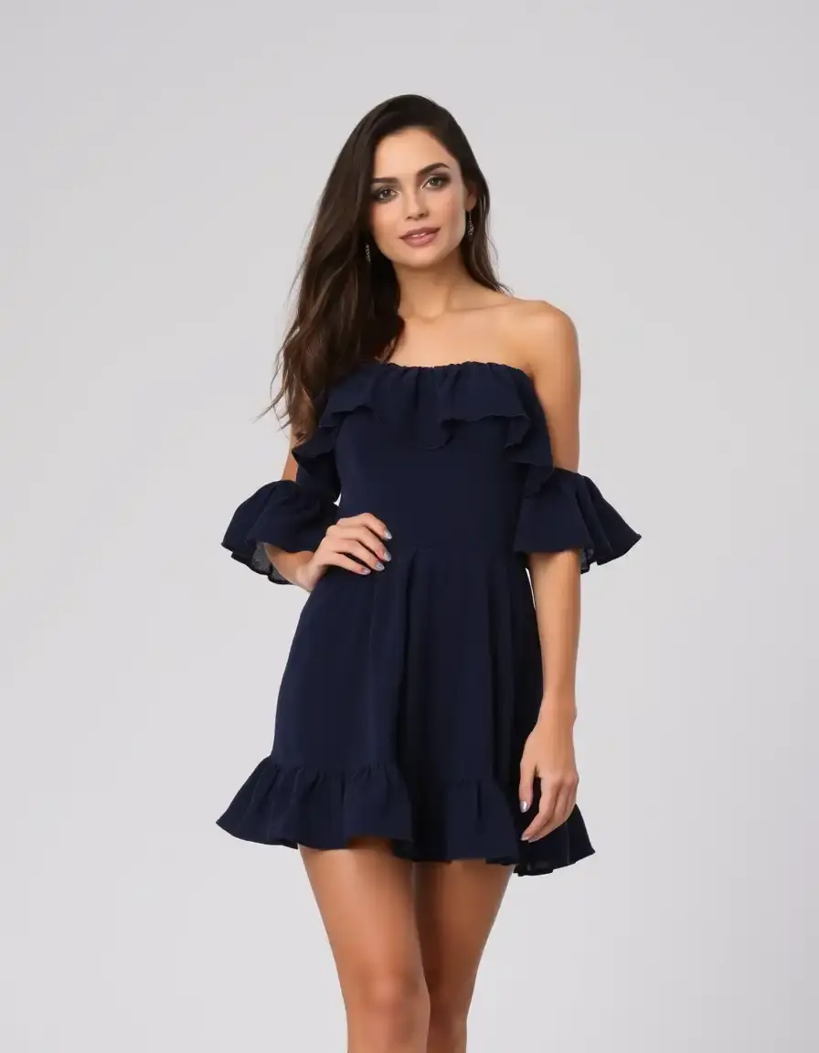 Ruffle mini cortos fiesta con volantes