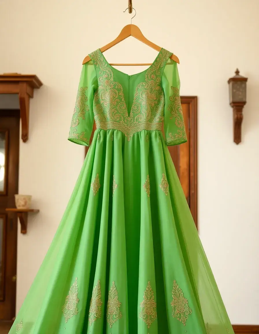 Traditional Sevilla Gown en verde esmeralda
