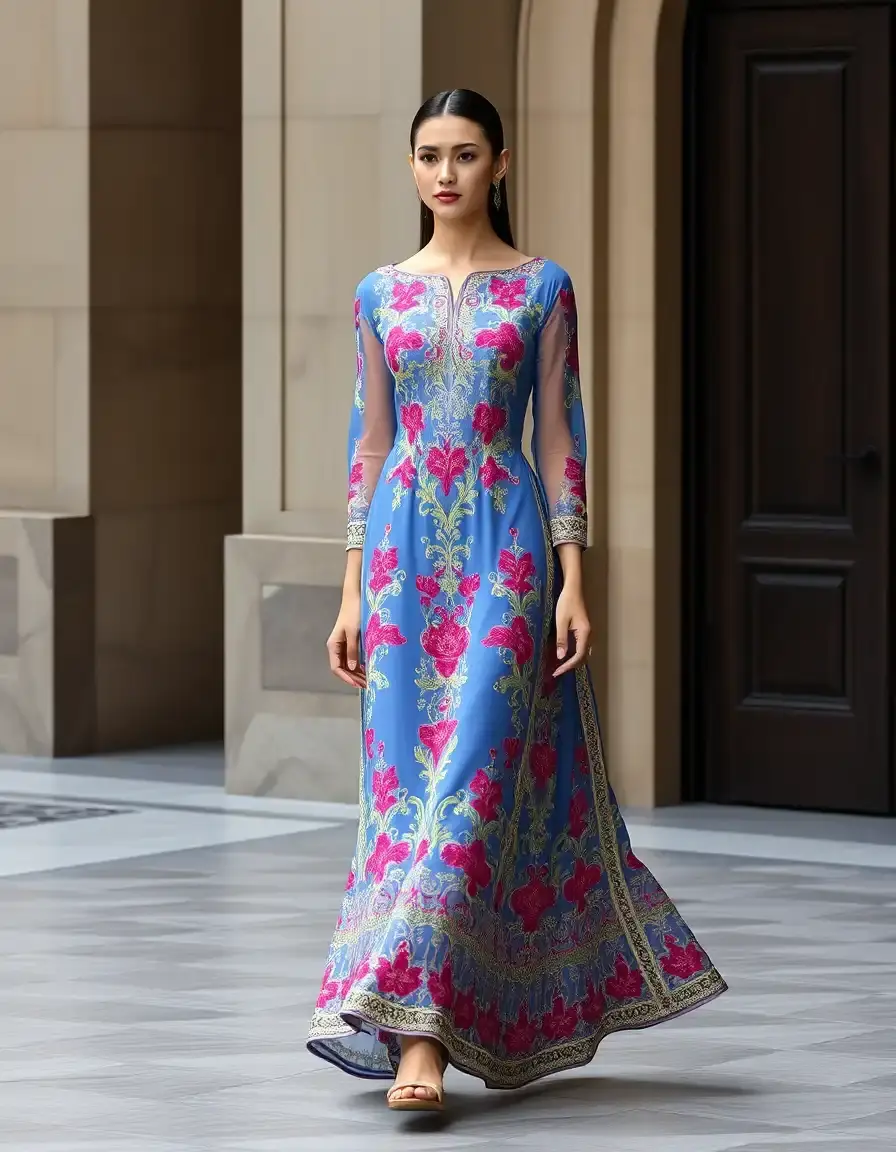 Embroidered Dress con detalles artesanales