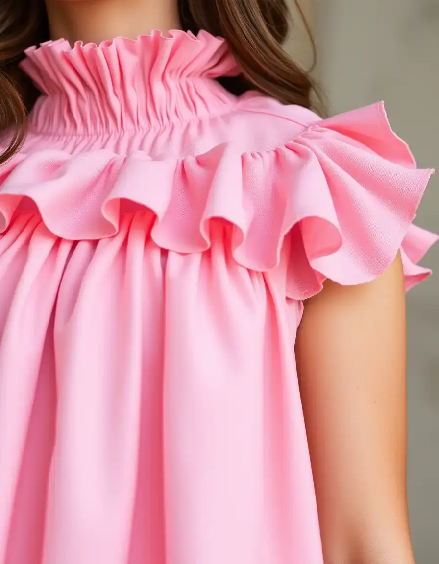 Frilled Sevilla Dress en rosa suave