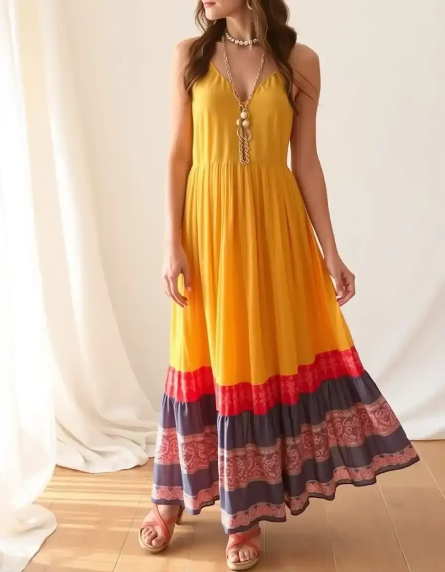 Chiffon Fiesta Long - Vestido largo de gasa