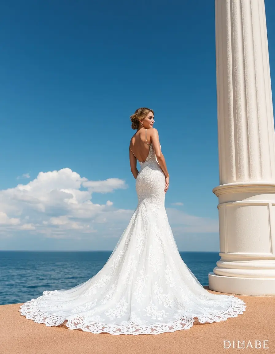 Vestido de gala estilo princesa con encaje