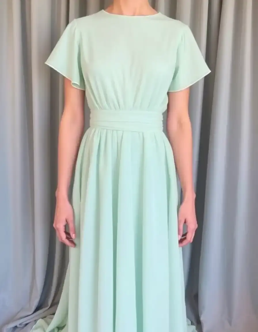 Vestido de gala corte imperio en gasa