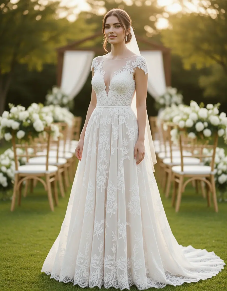 Maxi vestido de encaje para madrinas