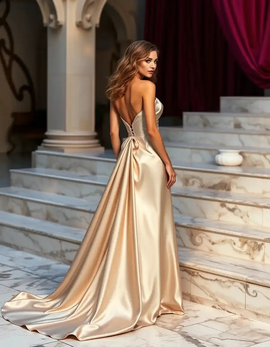 Vestido de satén elegante para madre del novio
