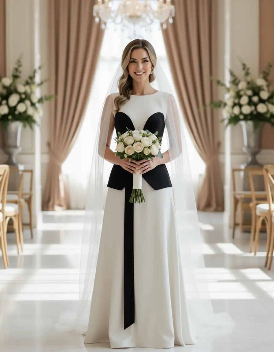 Vestido midi moderno para madrina elegante